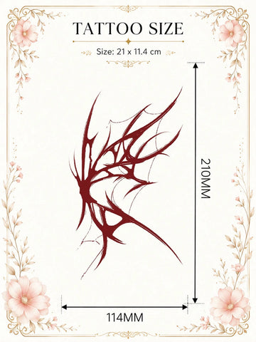Red Abstract Butterfly Tattoo Sticker