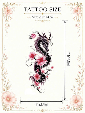 Japanese Dragon Blossom Tattoo Sticker