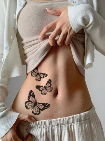 Gradient Butterfly Tattoo Sticker