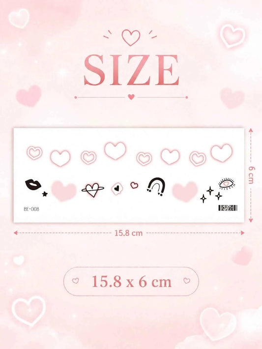 Sweet Heart Face Tattoo Set