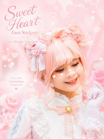 Sweet Heart Face Tattoo Set