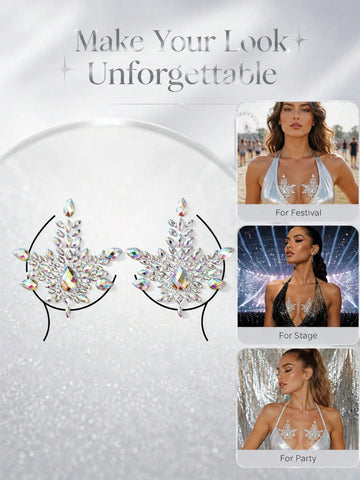 Glow-in-Dark Rhinestone Breast Petals