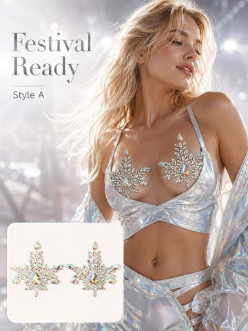 Glow-in-Dark Rhinestone Breast Petals