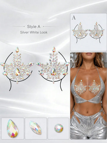 Glow-in-Dark Rhinestone Breast Petals