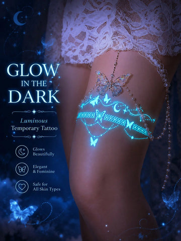 Glow-in-Dark Butterfly Lace Tattoo Sticker