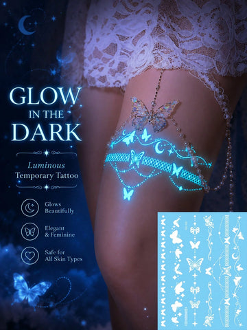 Glow-in-Dark Butterfly Lace Tattoo Sticker