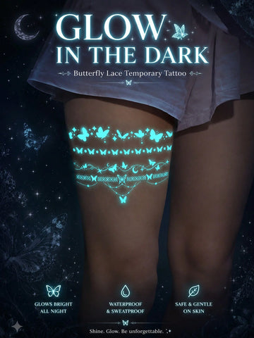 Glow-in-Dark Butterfly Lace Tattoo Sticker