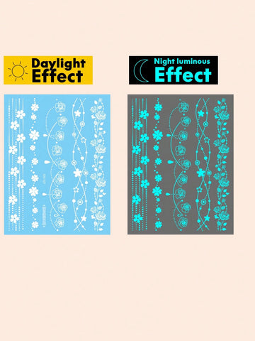 Glow-in-Dark Rose Thigh Tattoo Sticker