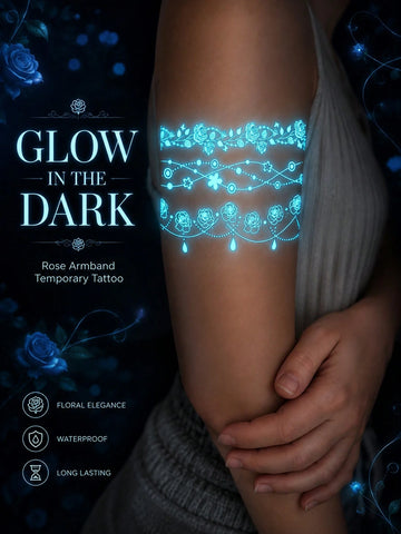Glow-in-Dark Rose Thigh Tattoo Sticker