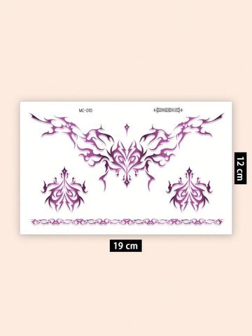 Gothic Wing Flame Butterfly Tattoo Sticker