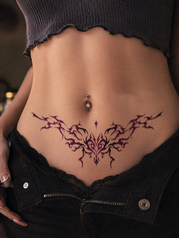 Gothic Wing Flame Butterfly Tattoo Sticker