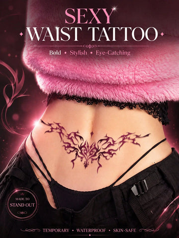 Gothic Wing Flame Butterfly Tattoo Sticker