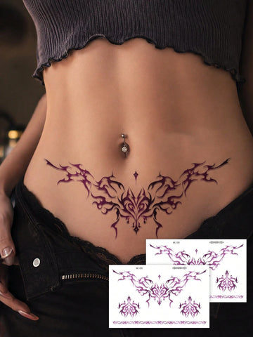 Gothic Wing Flame Butterfly Tattoo Sticker