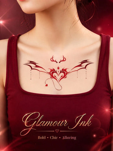 Gothic Bat Wing Devil Tattoo Sticker