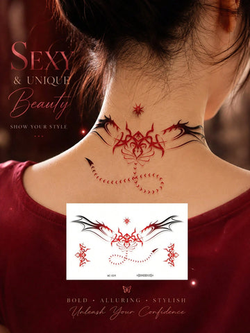 Gothic Heart Wing Tattoo Sticker