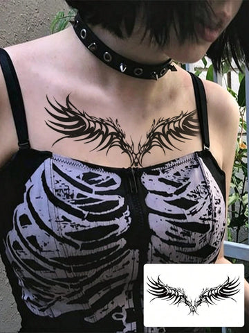 Gothic Wings Totem Tattoo Sticker