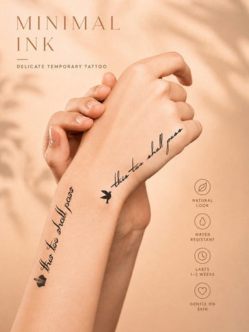 This Too Shall Pass Bird Tattoo Sticker