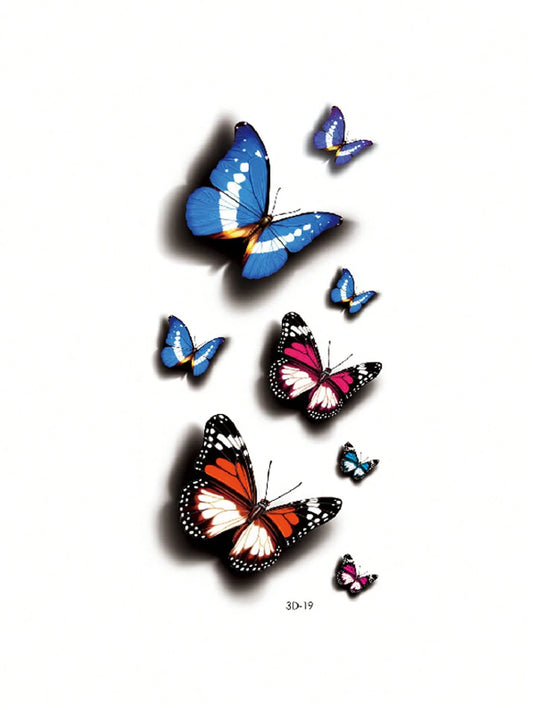 3D Butterfly Ankle Tattoo Sticker