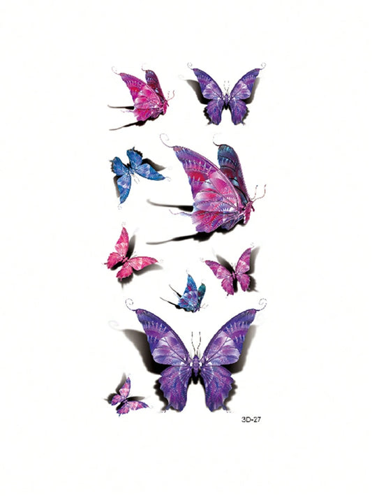 3D Butterfly Chest Shoulder Tattoo Sticker