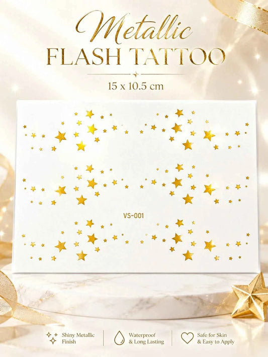 Gold Star Metallic Tattoo Set