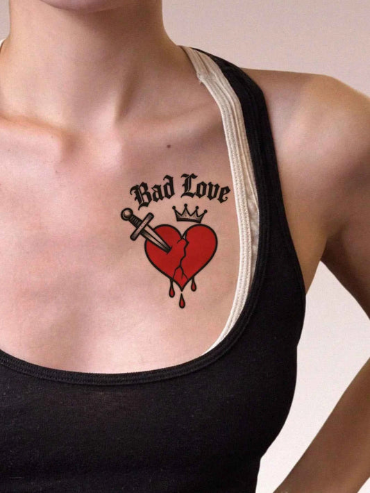 Gothic Blood Heart Tattoo Sticker
