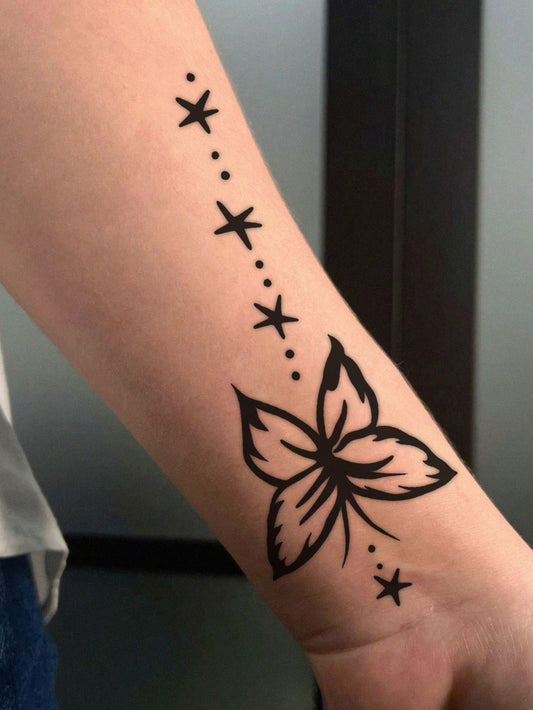 Butterfly Star Henna Tattoo Sticker
