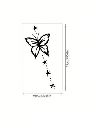 Butterfly Star Henna Tattoo Sticker
