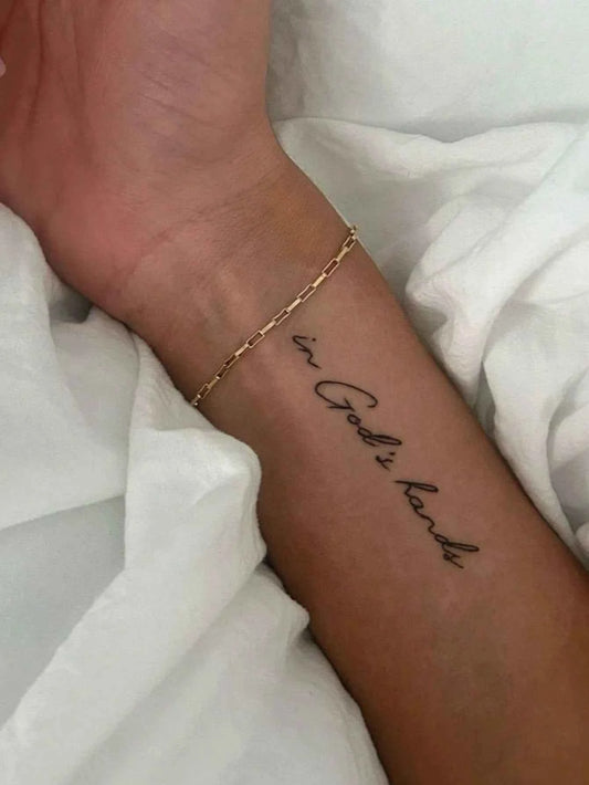 Cursive Quote Wrist Tattoo Sticker