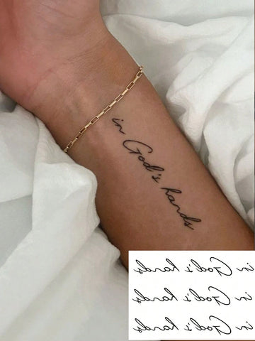 Cursive Quote Wrist Tattoo Sticker