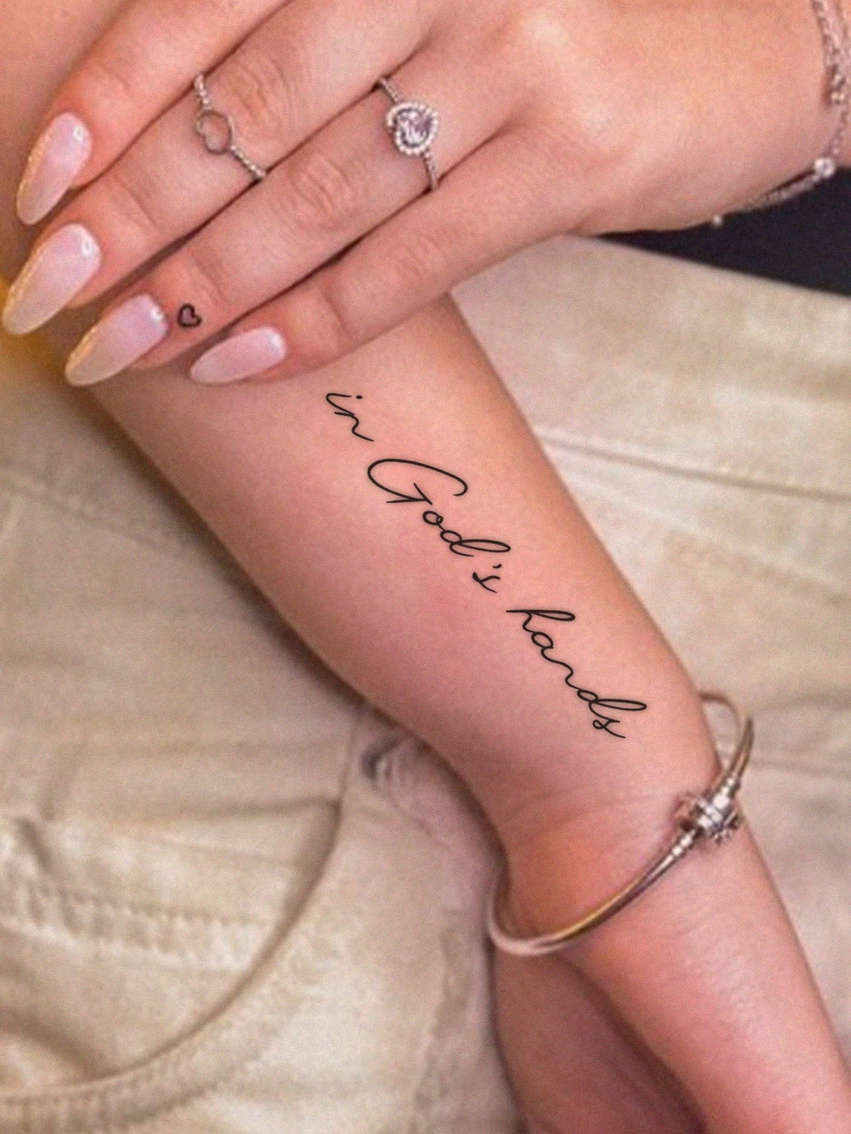 Cursive Quote Wrist Tattoo Sticker