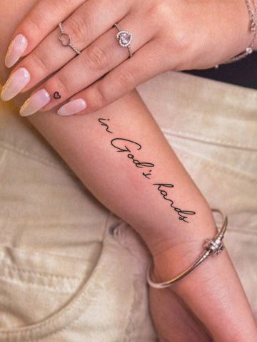 Cursive Quote Wrist Tattoo Sticker