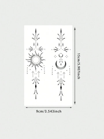 Boho Sun Moon Celestial Tattoo Sticker