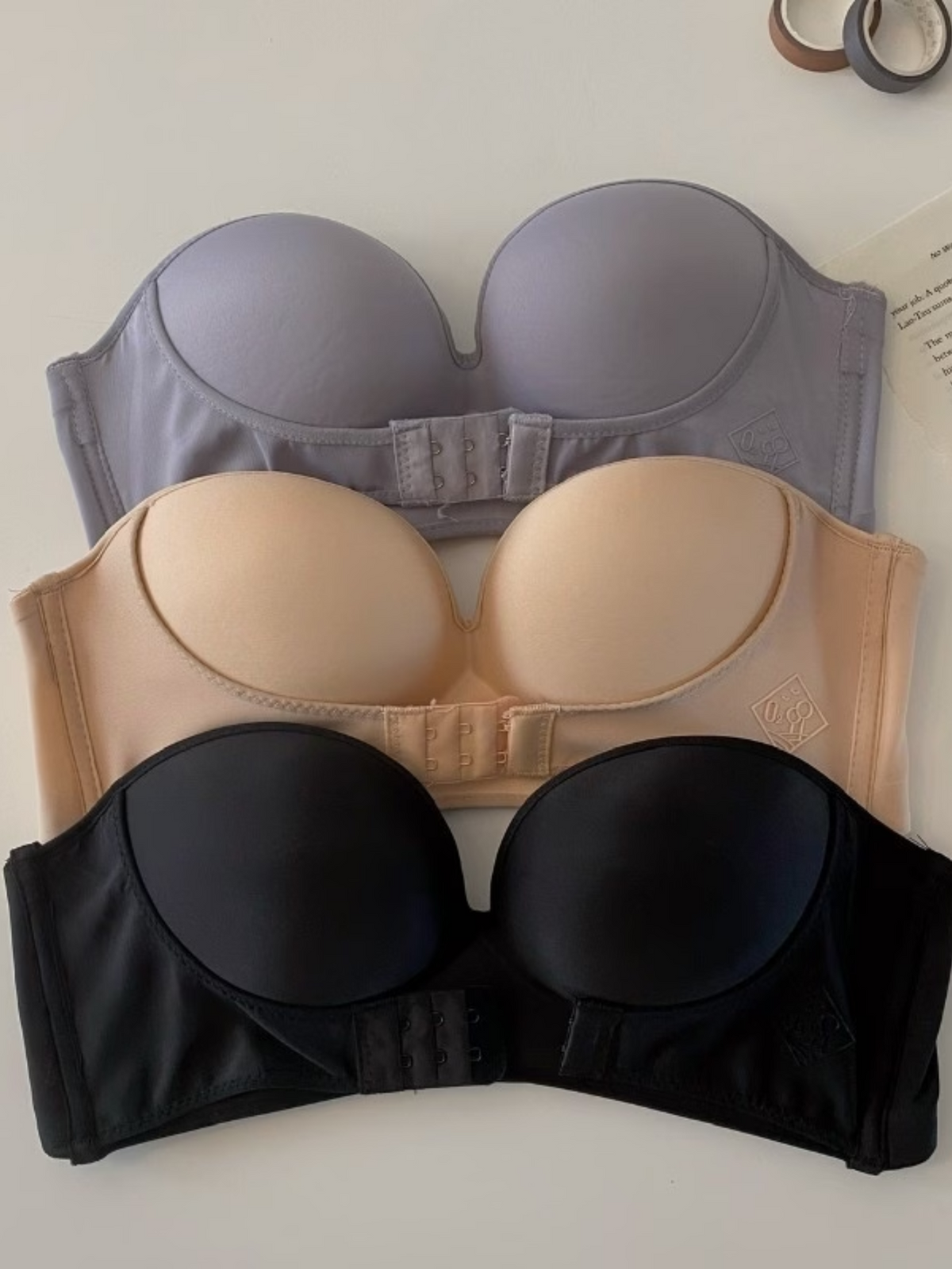 Front Closure Solid Underwire Bra