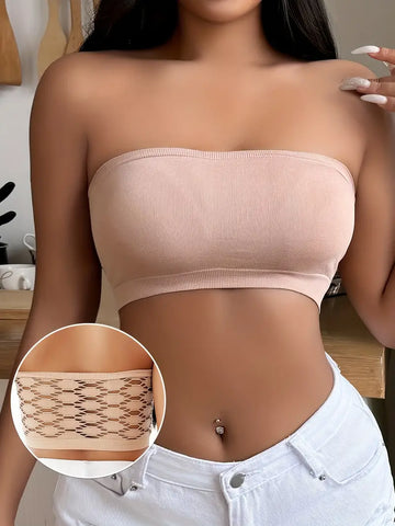 Hollow Mesh Wireless Tube Bra