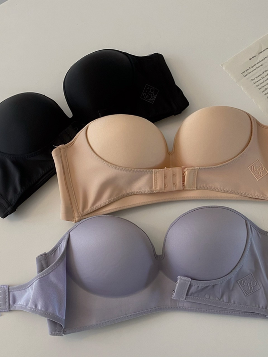 Front Closure Solid Underwire Bra