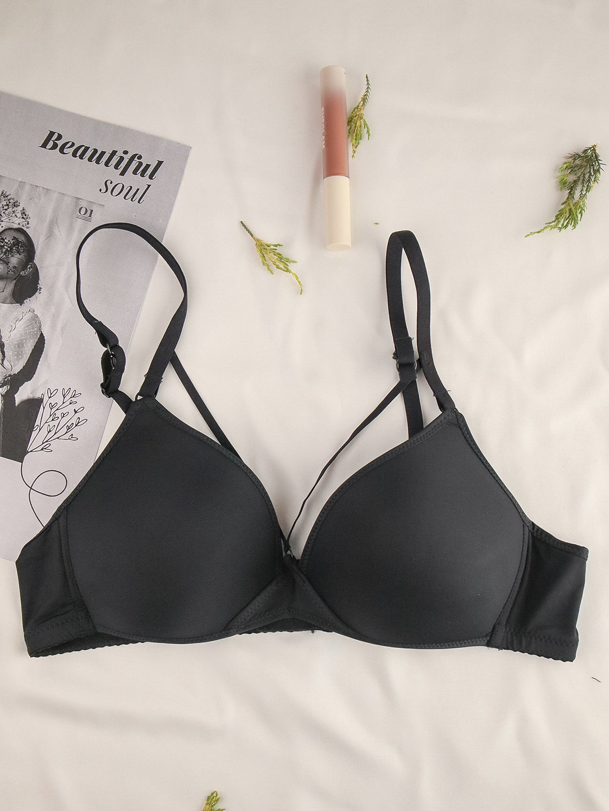 Deep V Neck Wire Free Bra - ED