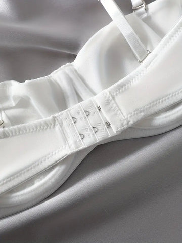 Solid Color Casual Style Comfort Bra - White-ED