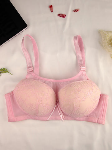 Floral Lace up Bra Extra Net - ED