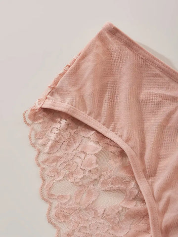 Plus Size Floral Lace Criss Cross Panty-ED