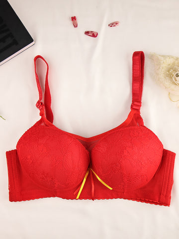 Floral Lace up Bra Extra Net - ED