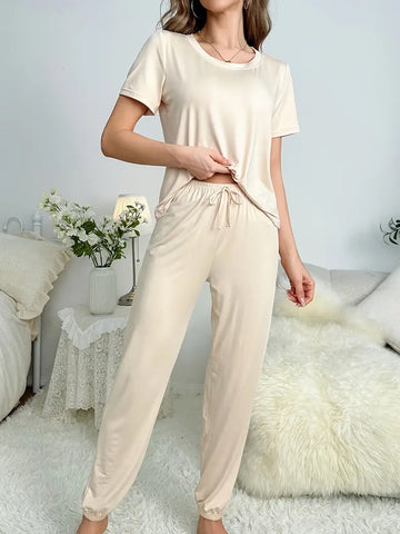 Comfy Solid Lounge Set - Apricot