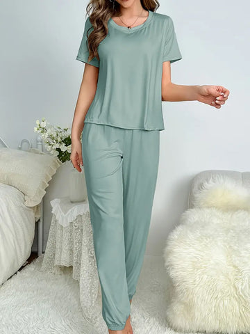 Comfy Solid Lounge Set - Green