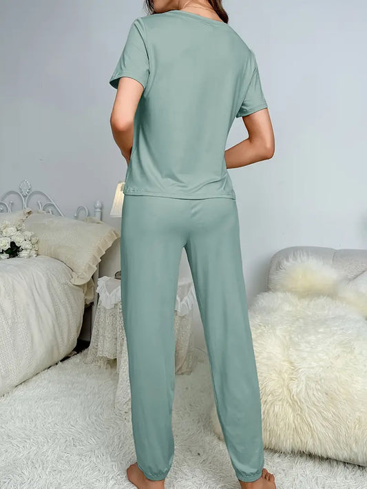 Comfy Solid Lounge Set - Green - ED