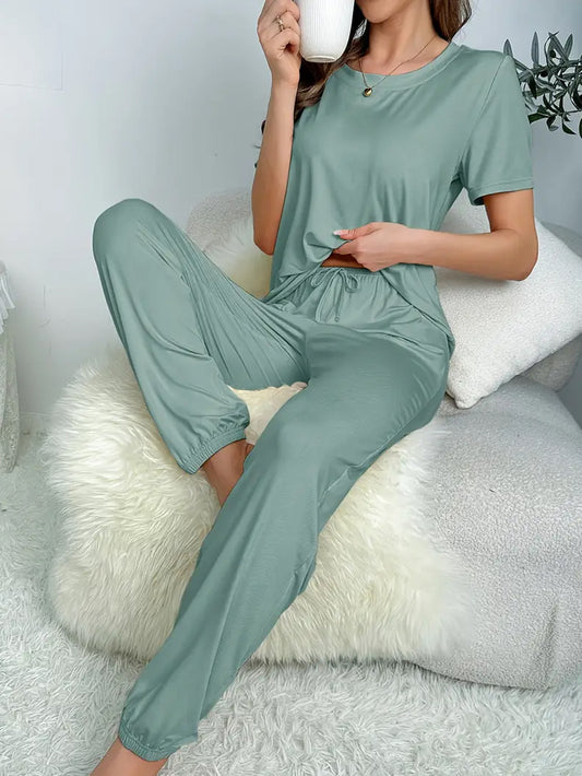 Comfy Solid Lounge Set - Green