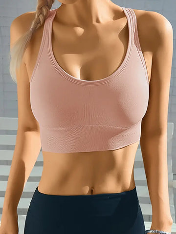 Seamless Sports Bra Shockproof Push-Up Running Vest Yoga