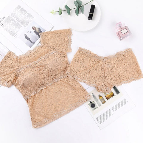 High Elastic Mesh Tank Top with Lace Brief Set - ED