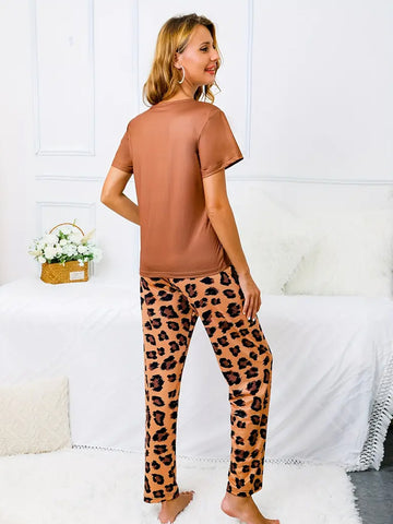 Heart Leopard Pajama Set