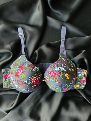 Push Up Floral Tassel Coverage Bra