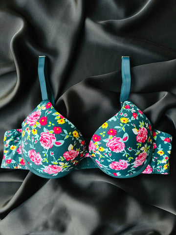 Push Up Floral Tassel Coverage Bra