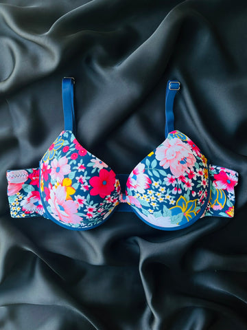 Push Up Floral Tassel Coverage Bra